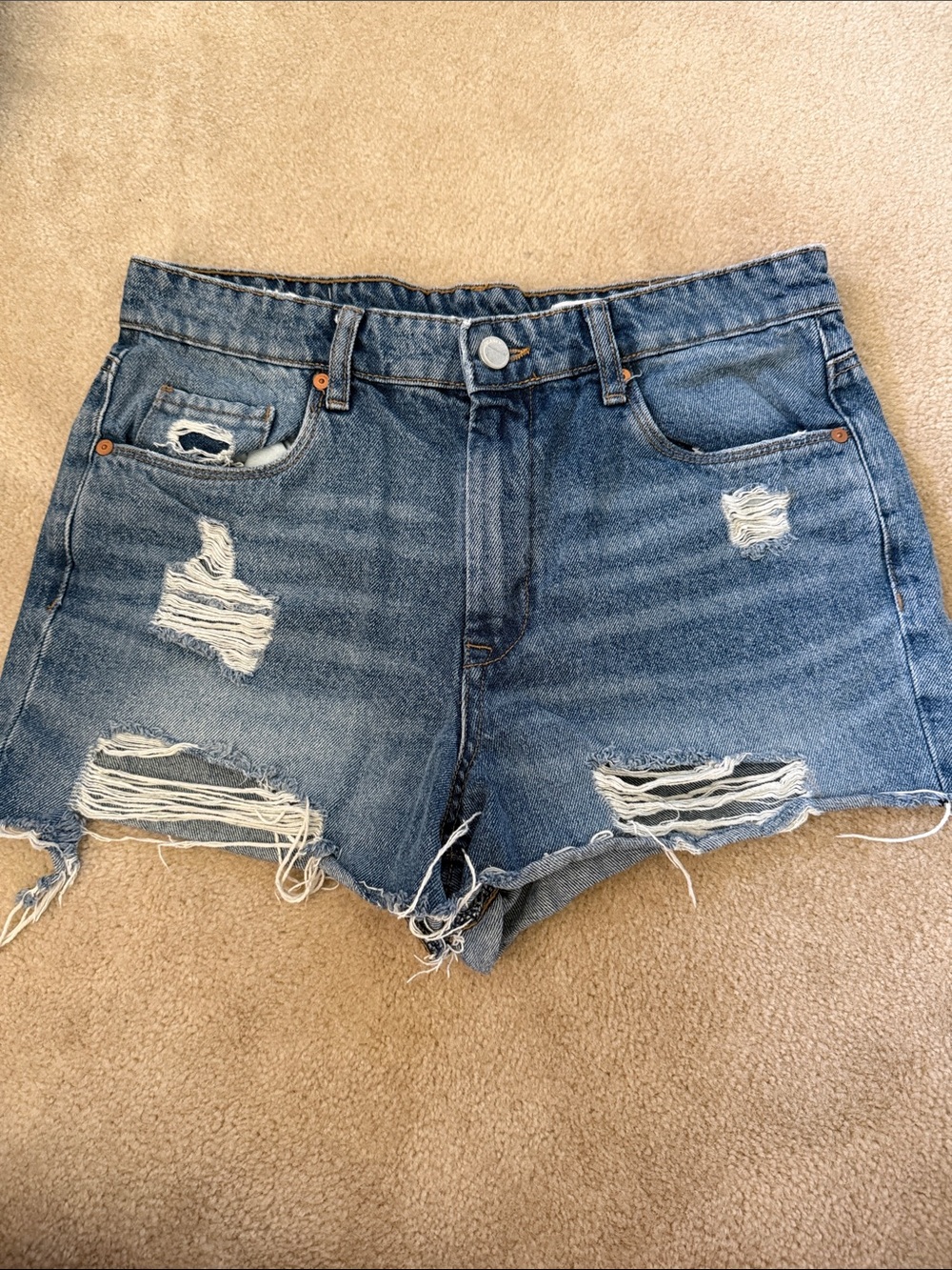 Blank NYC Distressed Denim Shorts - Blue